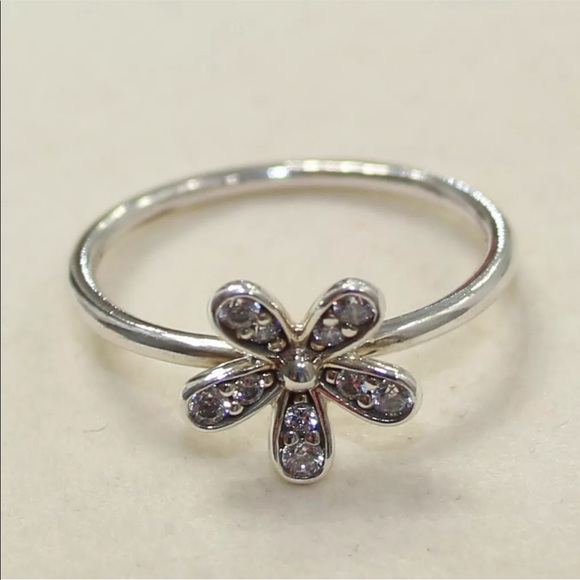 Pandora dazzling daisy silver flower ring Sz 7 - Picture 7 of 12